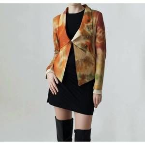 NEW TOUGH LUV tie dye cotton boho blazer jacket in orange